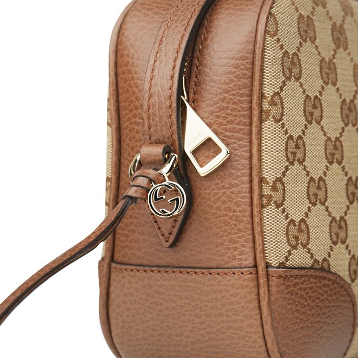 Gucci Canvas Leather GG BREE Crossbody Bag 449413  Beige BrownProduct Thumbnail