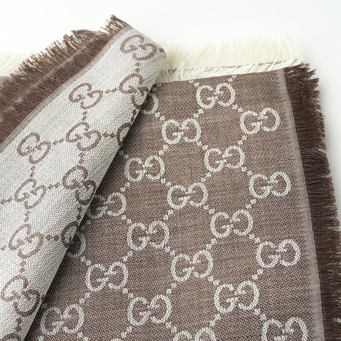 Gucci Square Scarf 281942 Beige/L. Brown  Beige/L. BrownProduct Thumbnail