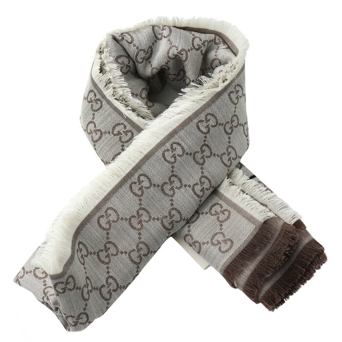 Gucci - Square Scarf 281942 Beige/L. Brown Beige/L. Brown - Scarves, Free  Worldwide Shipping