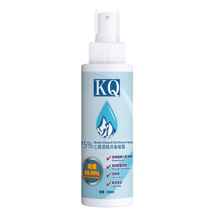 KQ KQ - 75% алкохол (етанол) дезинфекционен спрей 100 мл 100mlProduct Thumbnail