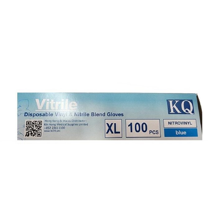 KQ KQ - Витрилни ръкавици за еднократна употреба от смес от винил и нитрил - сини (XL) XLProduct Thumbnail