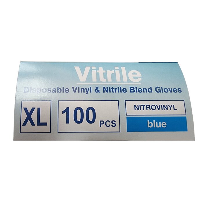KQ KQ - Vitrile միանգամյա օգտագործման վինիլային և նիտրիլային խառնուրդ ձեռնոցներ - կապույտ (XL) XLProduct Thumbnail