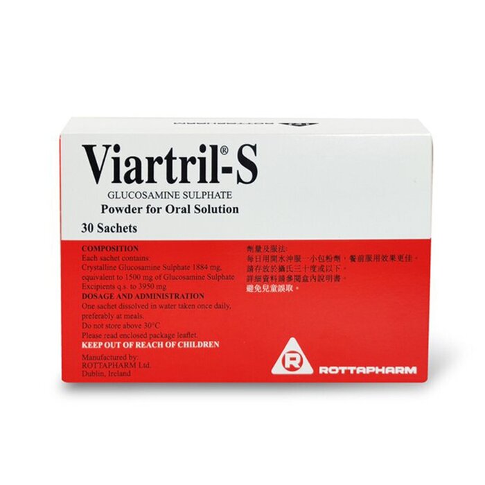 Viartril-S فيارتريل إس - عبوة 1500 مجم كبريتات الجلوكوزامين 30 كيس 30 pcsProduct Thumbnail