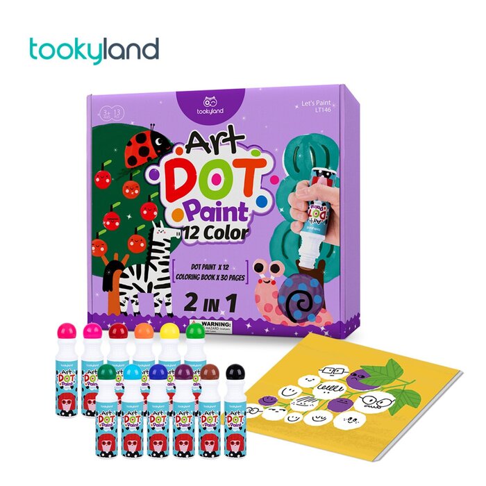 Tookyland Dot Paint - 12 Color 29x27x5cm 29x27x5cm - Craft