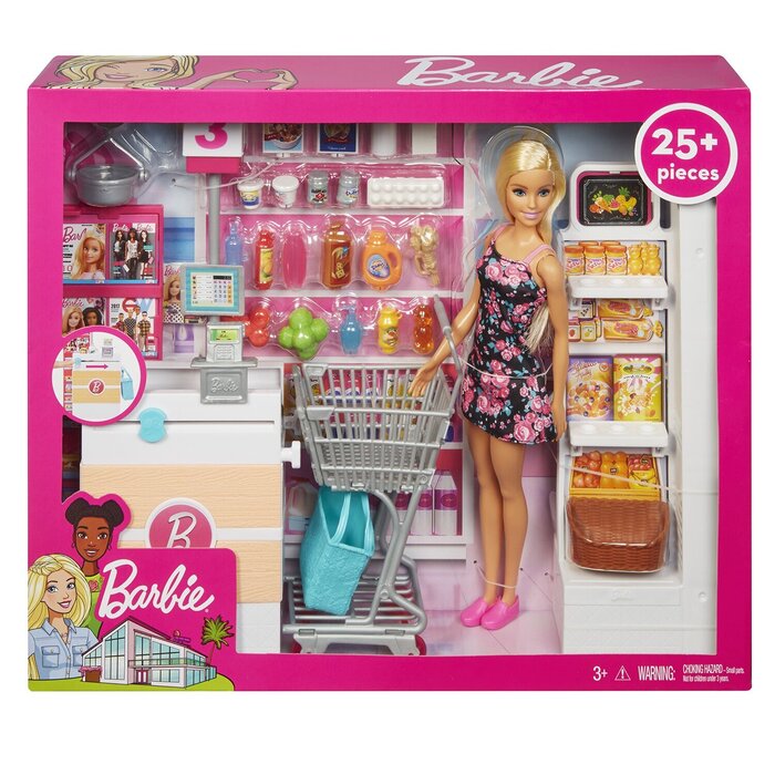 Barbie supermarket 2024 playset and doll