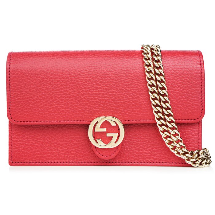 グッチ Gucci Icon GG Interlocking Wallet On Chain Red Crossbody Bag 615523 RedProduct Thumbnail