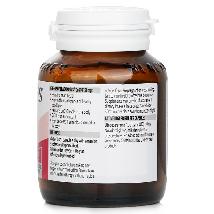 Blackmores Blackmores - CoQ10 150mg 30 Capsules (Parallel Imports) 30 CapsulesProduct Thumbnail