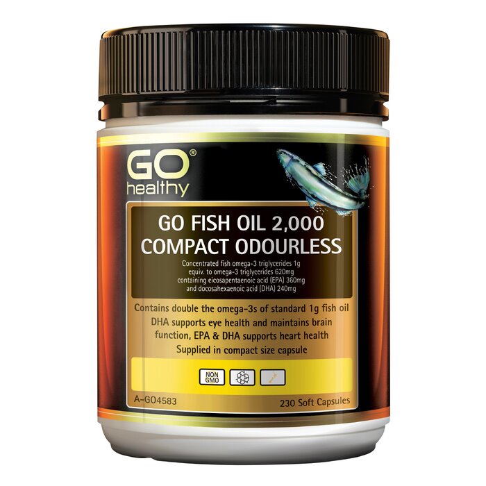 Go Healthy [Authorized Sales Agent] GO Fish Oil 2,000 Compact Odourless - 230 Softgel Caps 230pcs/boxProduct Thumbnail
