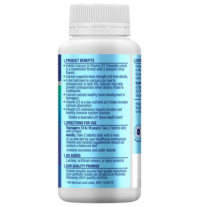 Ostelin [Authorized Sales Agent] Ostelin Calcium & Vitamin D Chewable - 60 Tablets 60pcs/boxProduct Thumbnail