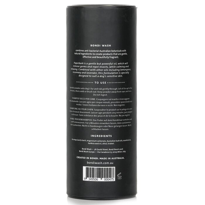 BONDI WASH Dry Dog Wash (Paperbark & Lemongrass) 100g/3.5oz