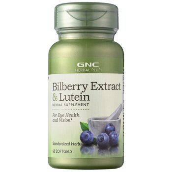 GNC Bilberry Extract & Lutein 60 Softgels Picture Color