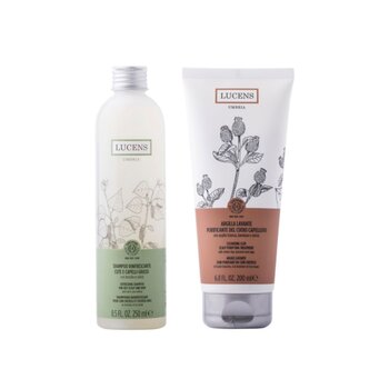 루센스 Lucens Rinfrescante (Refreshing) Shampoo (250ml) + Argilla Lavante (Washing Clay) (200ml) Picture Color