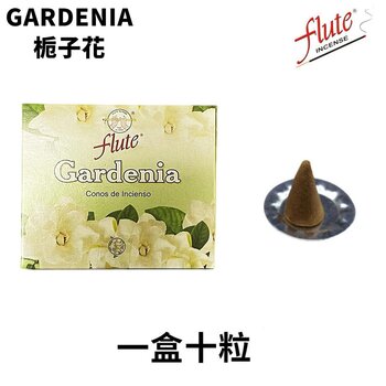 flute - Natural Handmade India Incense Cone- Gardenia – 10 pieces  - Fixed Size