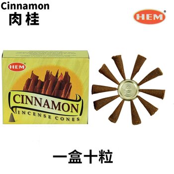 HEM - Handmade India Incense Cone - CINNAMON – 10 pieces  - Fixed Size