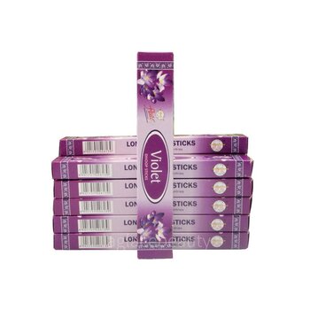 flute - Wardrobe Fragrance Violet Long Dhoop Sticks- 12 Boxes Set  - 12 boxes set