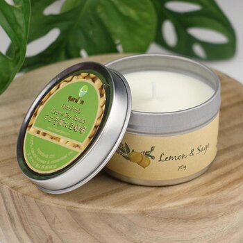 ttgarden - Natural Handmade Soy Wax Aroma Candle -  Lemon & Sage  - Fixed size