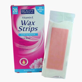 Beauty Formulas - Vitamin E Wax Strips Hair Remover Legs & Body  - 20pcs(10x2sides