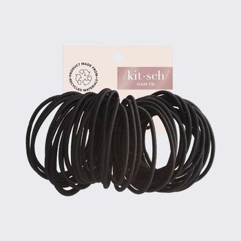 KITSCH - Recycled Polyester Thin Elastics- # Black  - 40pcs