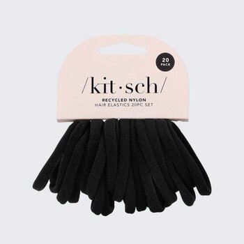 KITSCH - Elastic Hair Ties- # Black  - 20 Pcs