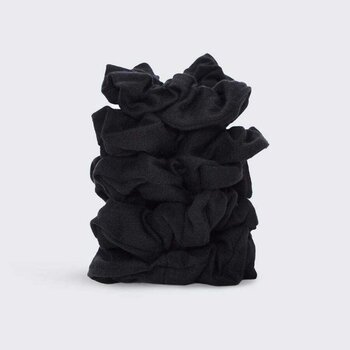 KITSCH - Organic Cotton Knit Scrunchies- # Black  - 5 pcs