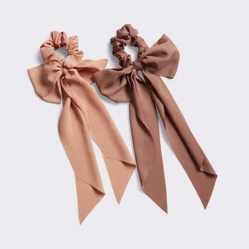 KITSCH - Crepe Scarf Scrunchies- # Terra Cotta  - 2pcs