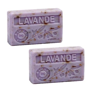 La Maison du Savon de Marseille - French Organic Argan Oil Perfume Soap – LAVANDE BROYEE 100gr x 2pcs  - Fixed Size