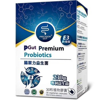 PGut PGut Premium E3 Probiotics (30 capsule) Comprehensive E3 elements (Probiotics, Prebiotics, Postbiotics) 23 billion of active probiotics