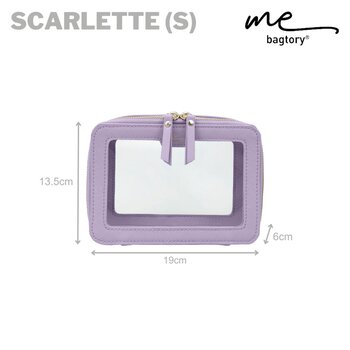 bagtory - ME SCARLETTE Purple  Small Single Layer  Square Cosmetic Bag  Transparent PVC Storage Bag  - Fixed Size