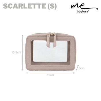 bagtory - ME SCARLETTE Pink  Small Single Layer  Square Cosmetic Bag  Transparent PVC Storage Bag  - Fixed Size