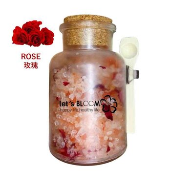 Let's BLOOM - Himalaya Pink Bath Salt With Rose Petals  - 350g