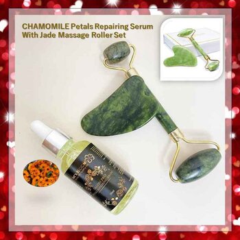 Let's BLOOM - CHAMOMILE Petals Repairing Serum With Crystal Massage Roller Set  - 3pcs