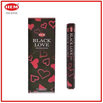 HEM - HEM - (Buy 1 Get 2 Free)(20pcs per Hexagonal Box) BLACK OF LOVE  natural Indian handmade incense sticks  HI-BLACK-LOVE  - Fixed size