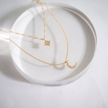 eclater jewellery Night Sky Necklace- # Gold 35 cm + 5.5 cm