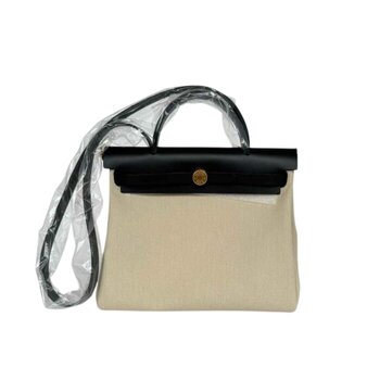 爱马仕  Hermes Herbag 31 Shoulder Bag Handbag 8L Beton 89 Noir- # 8L Beton / 89 Noir Picture Color
