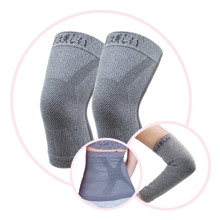 Jinmei Long-acting Support X Shape Knee Protector *1 pair + X Silver Fiber Waist Protector *1+ Energy Germanium Yarn Arm Protector *1 pair 2pairs+1pcProduct Thumbnail