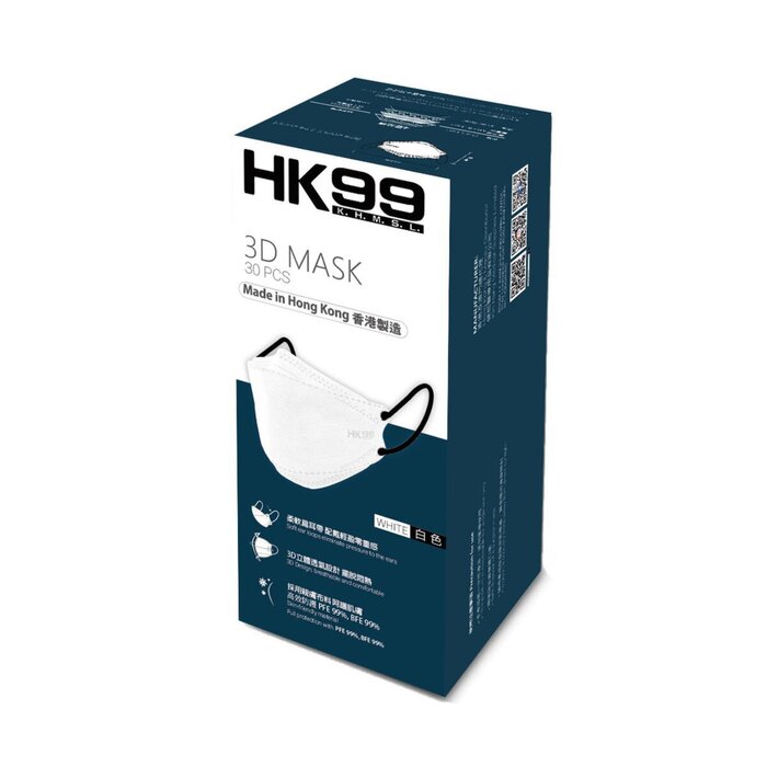 99 香港ドル HK99 HK99 - [Made in Hong Kong] 3D MASK (30 pieces/Box) White Picture ColorProduct Thumbnail