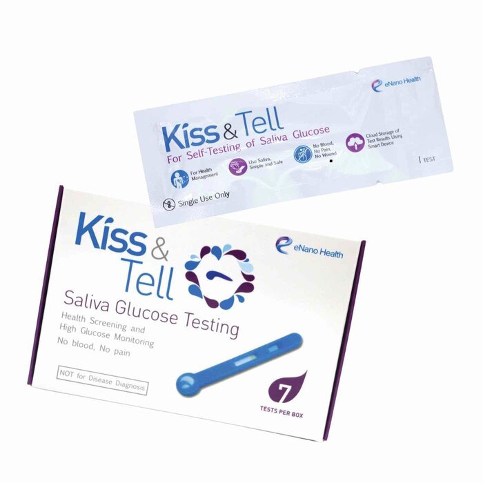 Kiss & Tell Saliva Rapid Blood Glucose Test Strips (7 Individually 