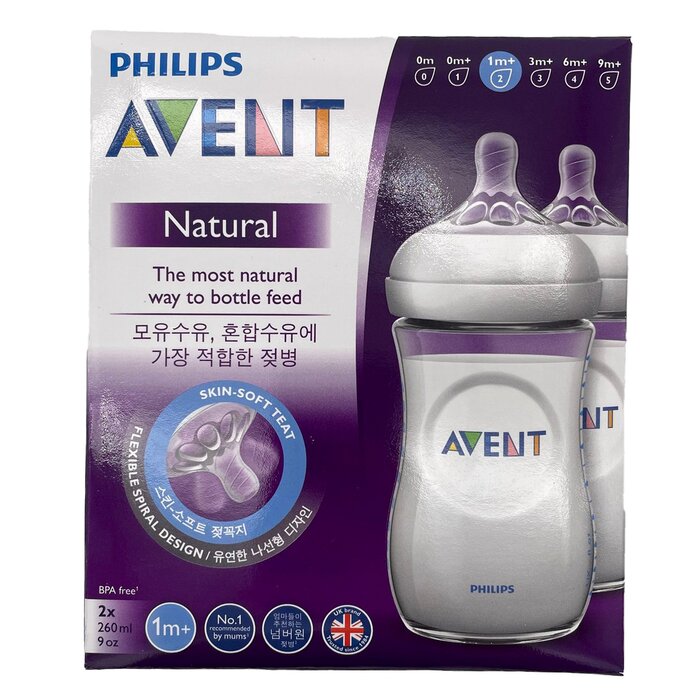 Philips avent Philips Avent Natural PP Baby Bottle 9oz / 260ml (1m+) (2pcs） Fixed SizeProduct Thumbnail