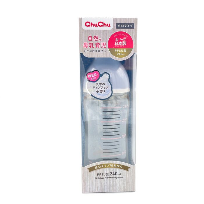 Chuchu ChuChu Wide type PPSU Baby Bottle - Wide Mouth 240ml Made in Japan Fixed SizeProduct Thumbnail