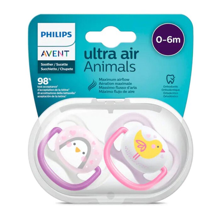 Philips avent PHILIPS AVENT Ultra air Animals Pacifiers (Girl)(0-6M)(Pack of 2)Made in the Netherlands Fixed SizeProduct Thumbnail