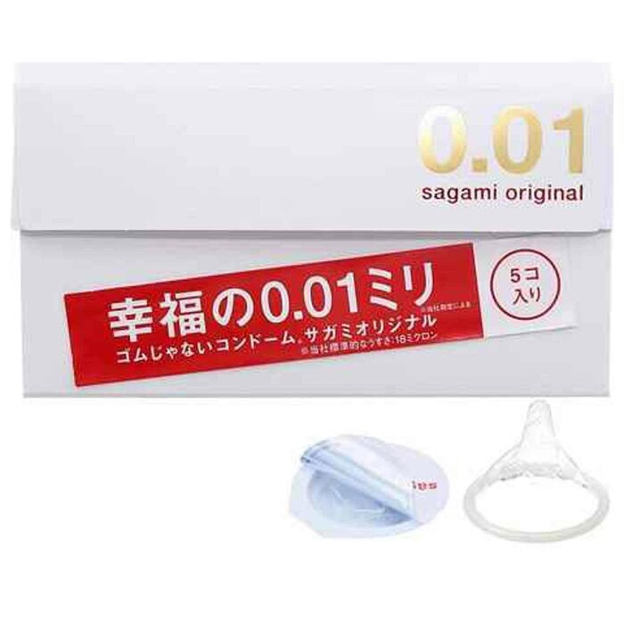 Sagami Original 0.01 5's Pack PU Condom Fixed Size Fixed Size 