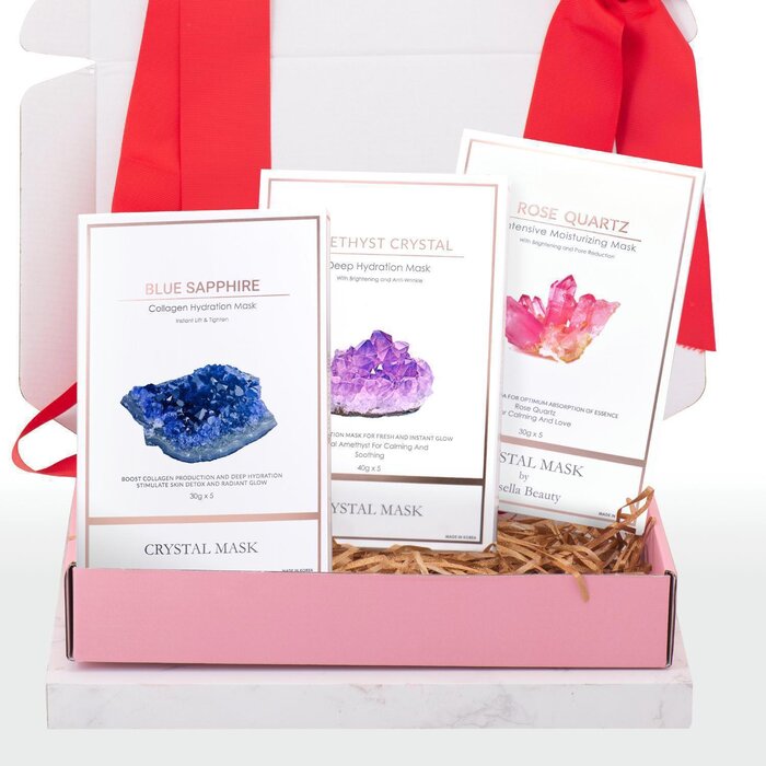 Crystal Mask - Blue Sapphire Mask+Rose Quartz Mask+Amethyst Mask(3