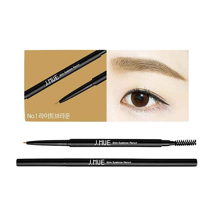 J.MUE Korea hot item Slim Eyebrow Pencil, No.1 Light Brown Eyebrow