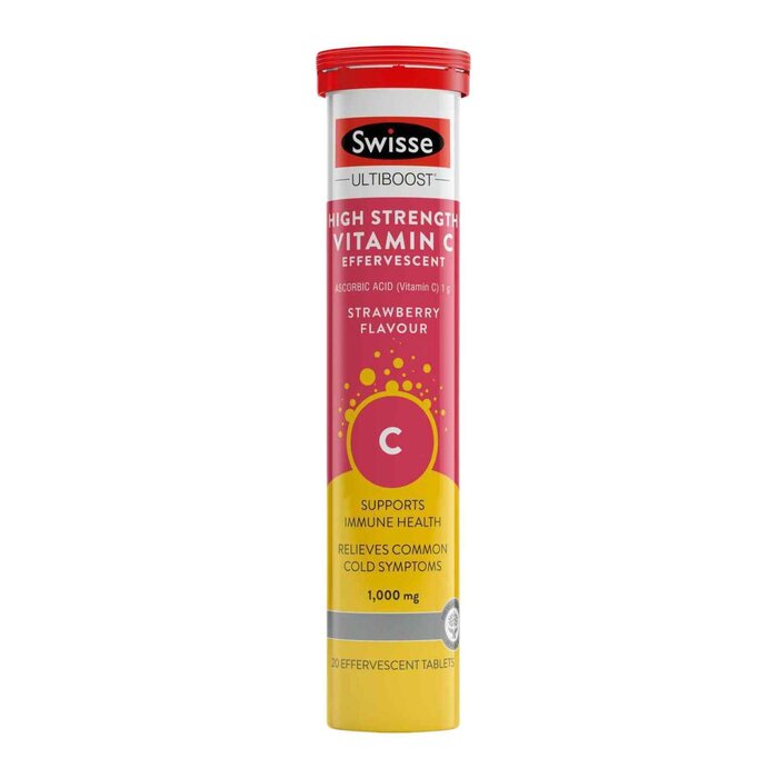 Swisse Vitamin C 1000mg Effervescent Tablets Strawberry Flavor 60 Tablets GR