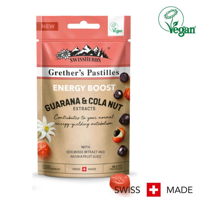 GRETHER'S Swissherbs Energy Boost Sugarfree 30 pcs Ear Nose & Throat