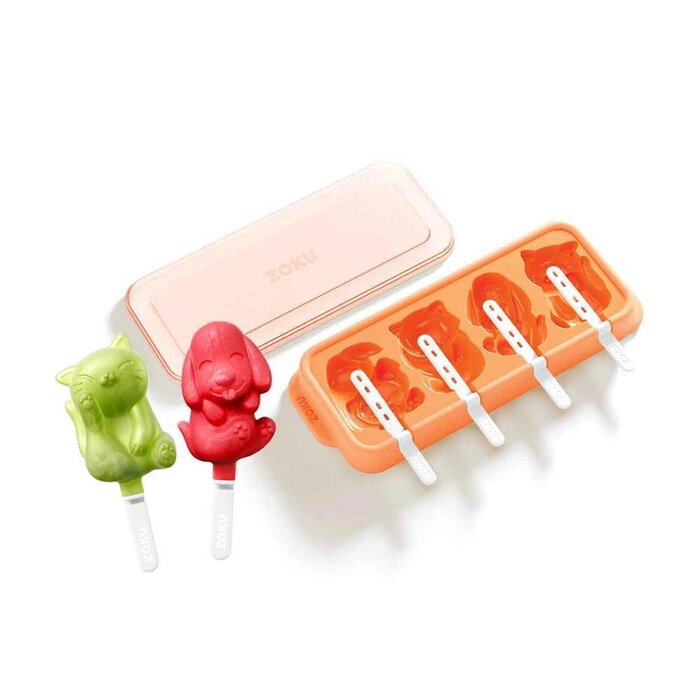 ZOKU Cat&Dog Ice Pop Mold (4 Pops) Fixed Size Kitchenware Free