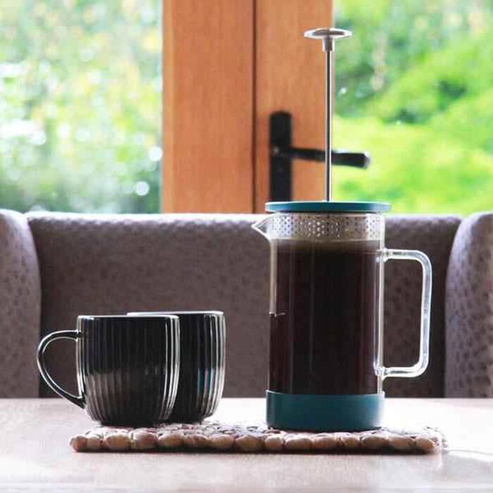 Barista & Co French Press Cafetiere Core Coffee Maker Teal (8 Cup / 3