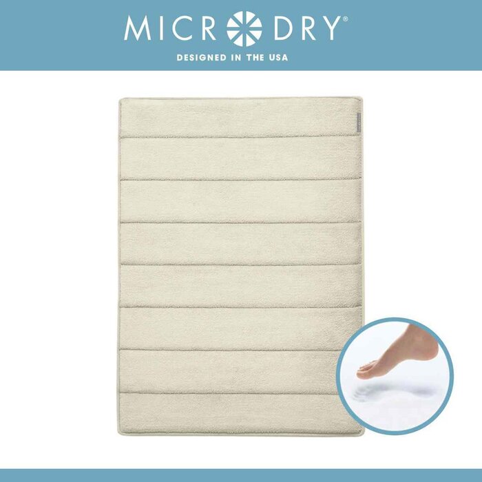 MICRODRY SoftLux Memory Foam Bath Rug, with Charcoal Infused