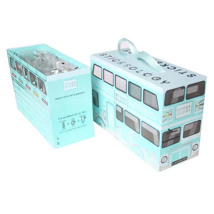 스틱솔로지 Sticksology Deluxe Assorted Tea Stick Box Set - London Buses (Tiffany Blue) 50 piecesProduct Thumbnail
