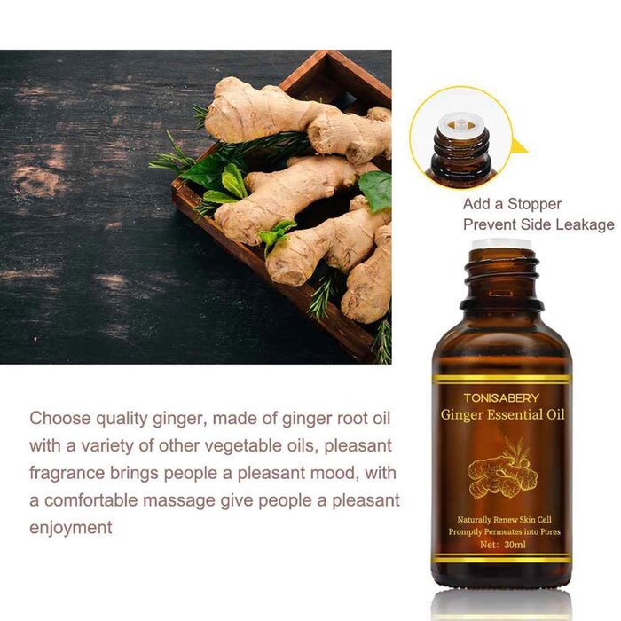 TONISABERY beauty skin care ginger body massage essential oil body scraping  oil 30ml 30ml - Body Care, Free Worldwide Shipping